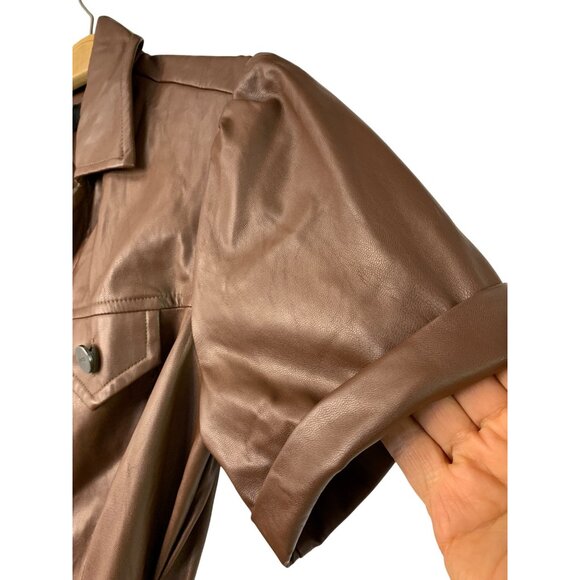 NWT Paige For Anthropologie XS Amina Dress Buttery Faux Leather RII10587 $299 - Picture 9 of 11